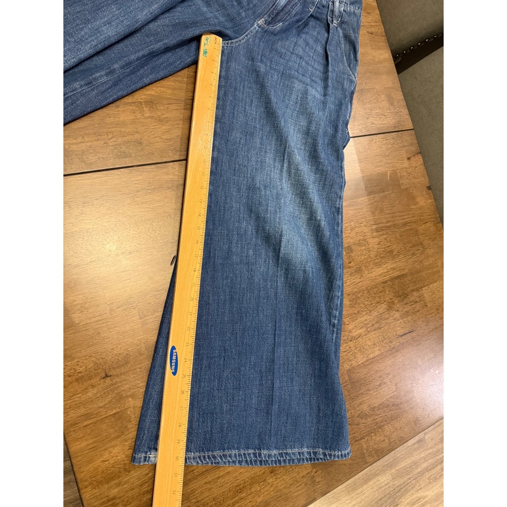 We The Free Free People Wide Leg Pleated Jean Blue Medium Wash High Rise Size 28 - Picture 5 of 7